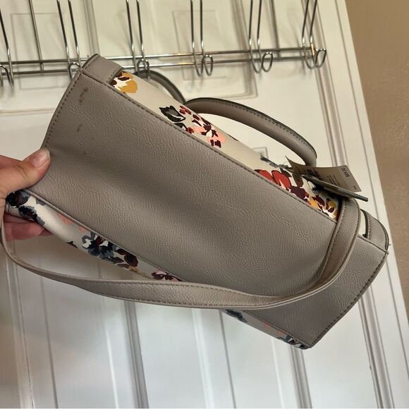 Nine West Gray and Pink Satchel with Floral Accents - Picture 5 of 7